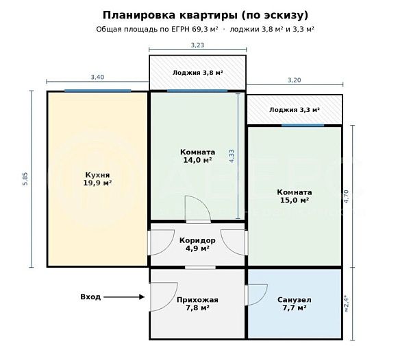 2-к квартира, 72 кв.м., Россия,  Владимирская область,  Муром г.,  Энгельса ул., 1В