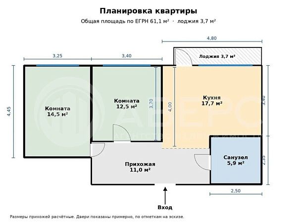 2-к квартира, 63 кв.м., Россия,  Владимирская область,  Муром г.,  Энгельса ул., 1В